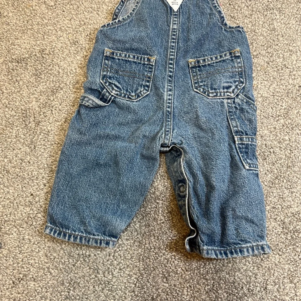 vintage OshKosh B'gosh Denim Overalls Baby 6-9 Months Blue Vestbak Snaps 90s